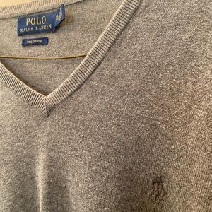 Ralph Lauren V-Neck Sweater Grey - Size XL
